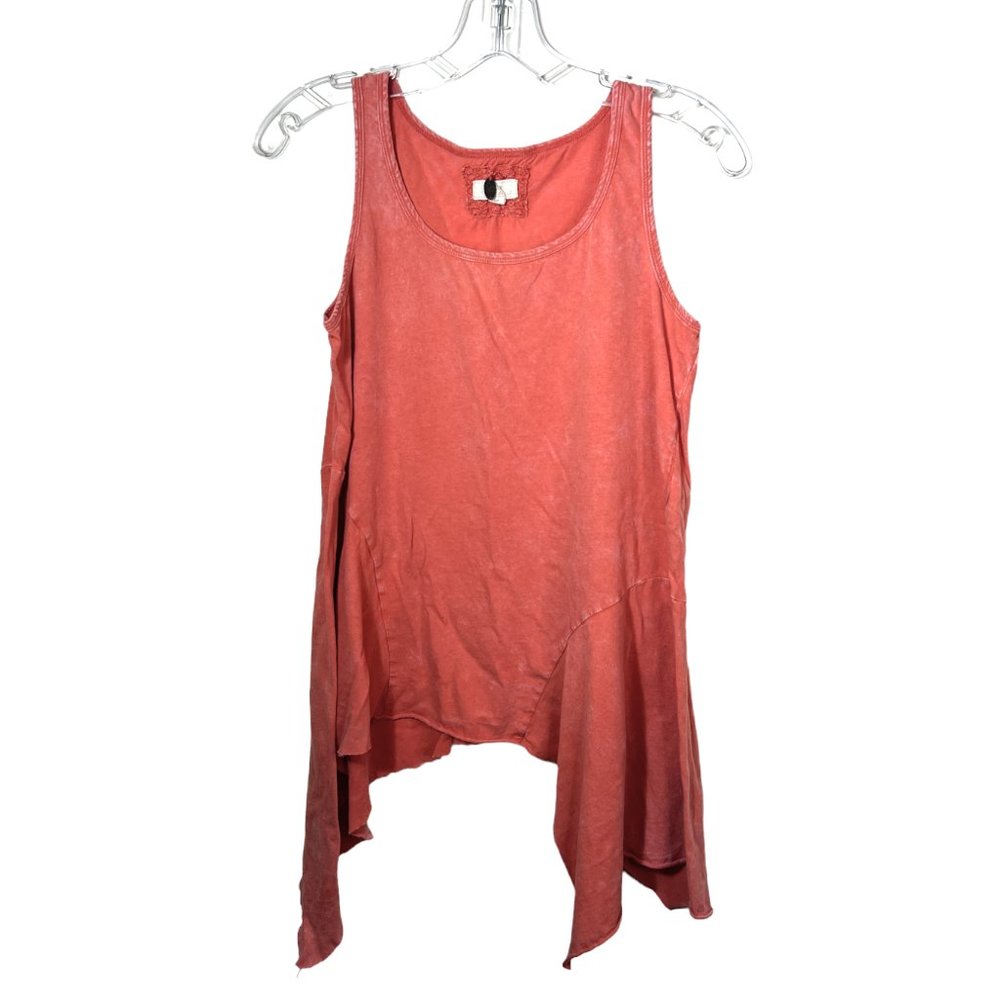 Cupio Flash Orange/Peach Sleeveless Tank w/Handkerchief Hem, Size S/P